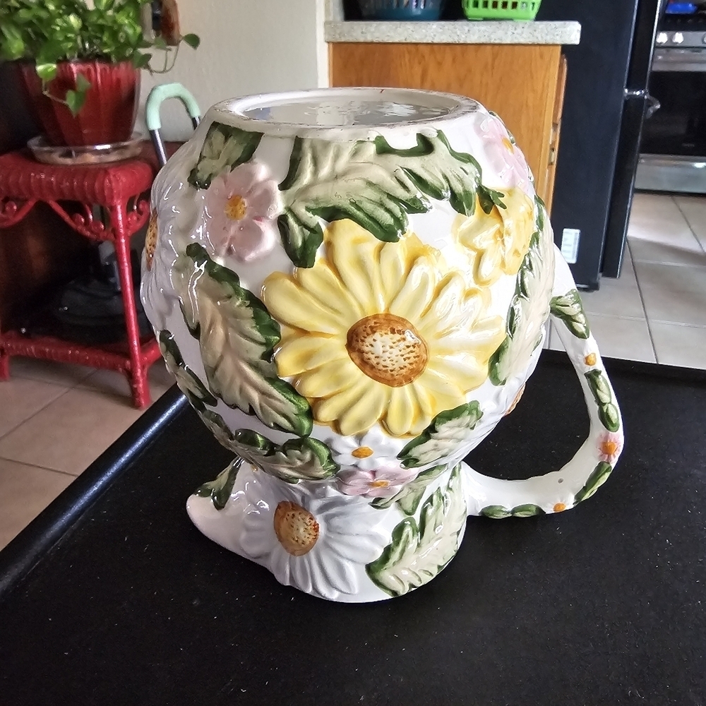 WCL China Ceramic Spring Bouquet Floral Art Pitcher - Picture 8 of 8